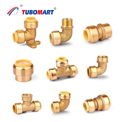 Messing loodgieter Elbow Fittings Loodvrij Quick Connect Pex Push Fit Fittings