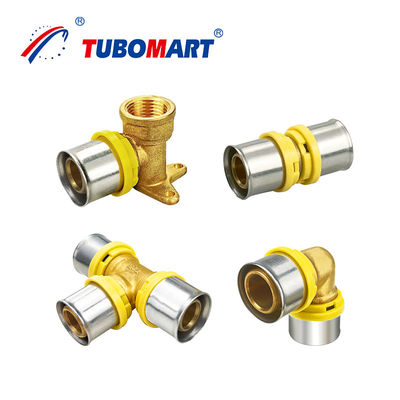 Natuurlijke koperen Pex Press Crimp Fittings High Performance Alu Pex Press Fitting TH Type
