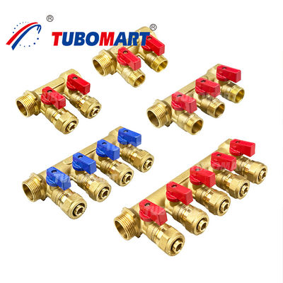 3 - 12 Outlets Messing Pex Manifold 1/2 Inch 150 Psi Pex Pipe Manifold Systeem
