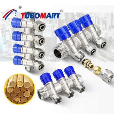 2 - 12 Outlets Messing Pex manifold Pex manifold systemen voor huisverbetering