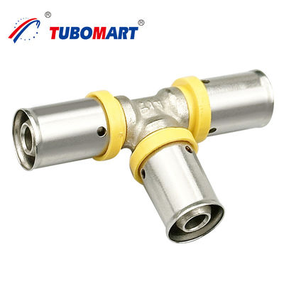 Chroomgeplatte Pex Press Fittings Corrosiebestendige Messing Push To Connect Fittings