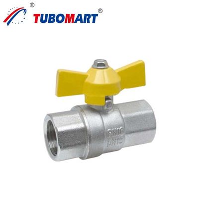 Hoogdrukkranen gasklep 1/2 inch Afgesloten kogelklep met gele handvat