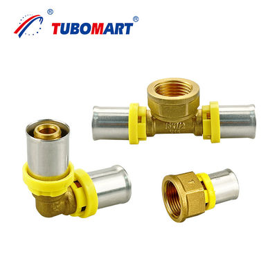 16 mm - 32 mm Alu Pex Press Fittings TH Type met natuurlijke messing op maat