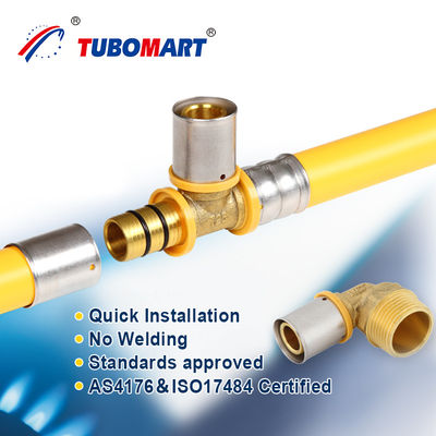 Tubomart Gasvoorziening PEX Al PEX Pipe Composite Laser Sanitair Materialen Geel Op maat Per Roll PEX Gaspijp