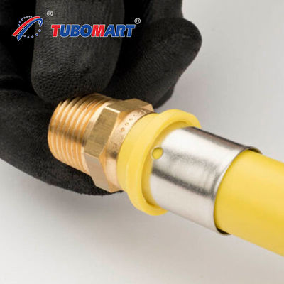 Tubomart Gepersonaliseerde aardgas PEX A Pipe Fittings PEX AL PEX Pipe Brass Press Fitting