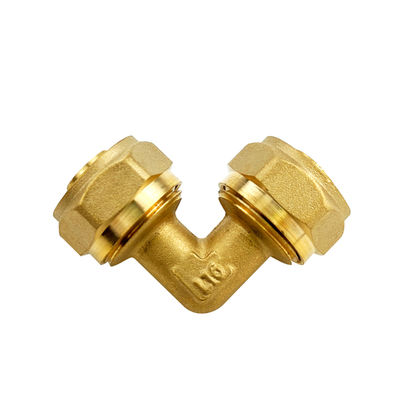 ISO-gecertificeerde gele messingkleur CNC Precision Bewerkte Elbow Pex Compression Fitting