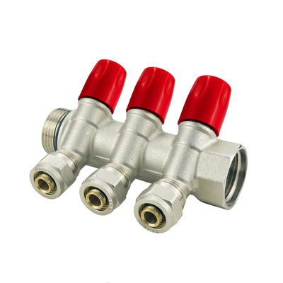 Gepersonaliseerde grootte Messing Pex manifold voor normale temperatuur media 2-6ways
