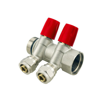 OEM Factory 2-6ways Customized Size Brass Pex Manifold voor water vloerverwarming Onderdelen Media vloerverwarmer