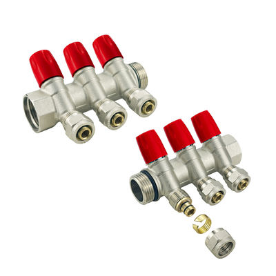 Gepersonaliseerde kleuren gereedschappen en hardware kleppen kleppen kogelkleppen koperen pex manifold 1/2 