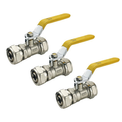 Tubomart 1/2 3/4 Inch Yellow Handle Gas Control Valve Messing Ball Valve voor Gas Gas Valve