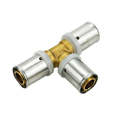 Blommeerwerk Man Tee Messing Press Fittings Multilayer Pex Pert Pipe Press Fitting Watermerk