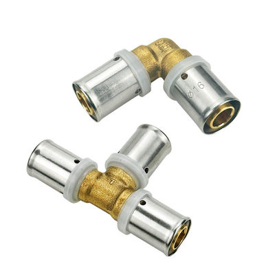 Gratis voorbeeld Messing Crimp Pex Fitting 3/4 inch PEX loodgietersverbinding Elbow Tee Union Adapter PEX Pipe Fittings voor gas