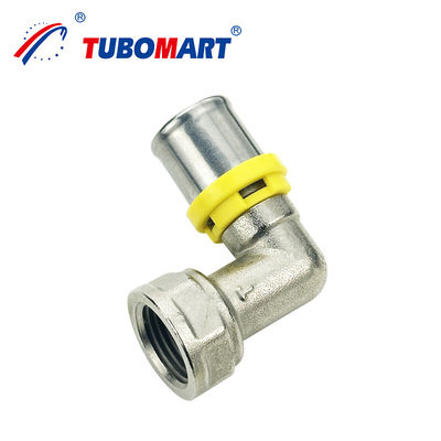 Tubomart loodgietersysteem met Pex Al Pex Press TH Type Fittings Natuurlijk Messing Kleur HPB58-3A Karosserie materiaal voor gas
