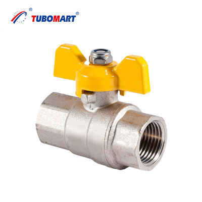 Tubomart Valve Fabrikant 1/2 - 2 Inch Hoge Kwaliteit Dubbel Draads Tweedelige Messing Kogelkraan voor Gasleidingen