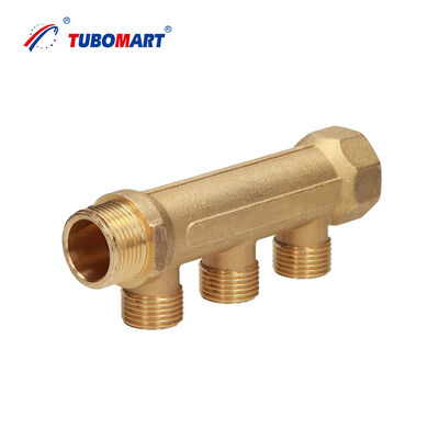 Tubomart OEM Messing Verdeler Kleur 2-6 Wegen Verdeelstuk Water 36mm 50mm Vloerverwarming Slang Messing Waterverdeelstuk voor Vloerverwarming